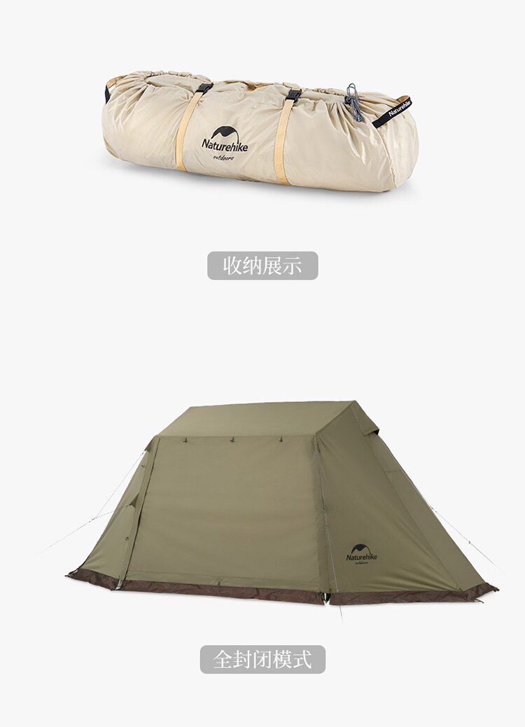 Cheap Goat Tents  Outdoor Camping Open 210D Windproof And Rainproof 3 4 People Portable Three door Double curtain Automatic Tent   